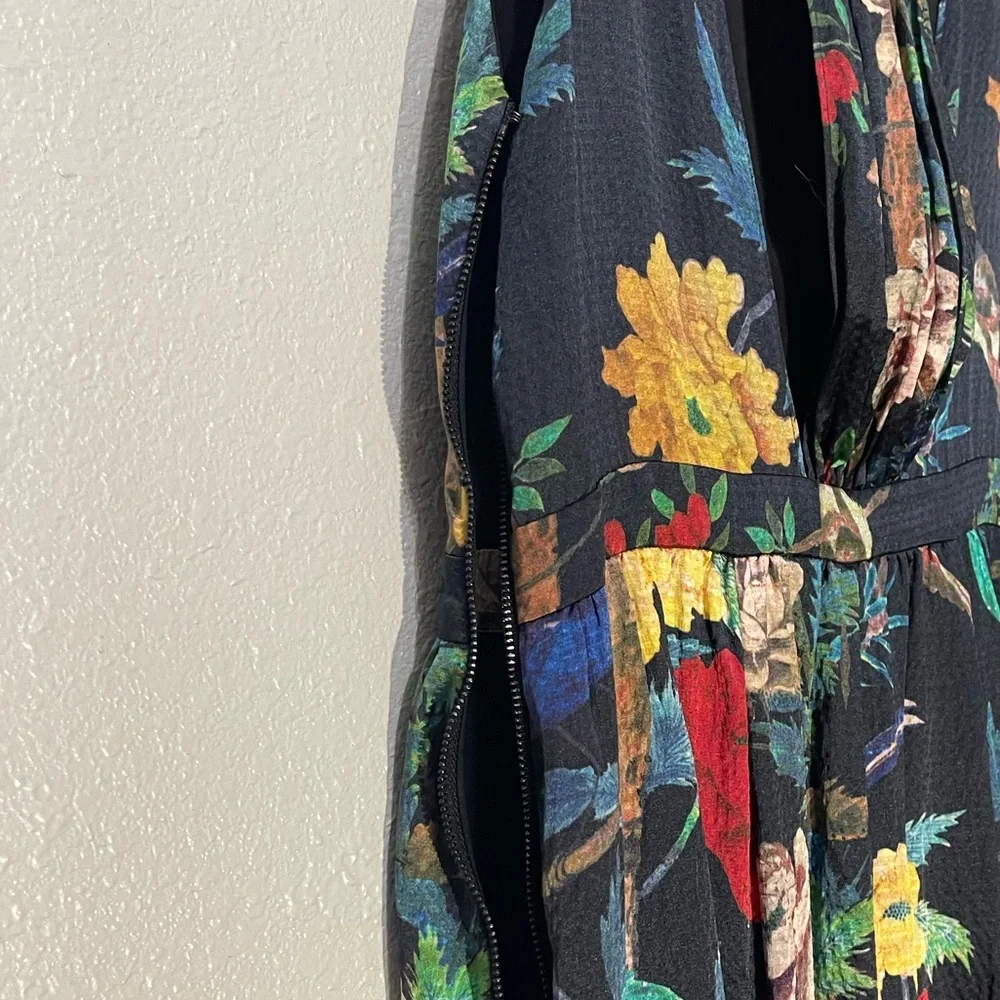 Alice + Olivia Black Floral Elis Dress - Size 8 - Picture 5 of 9